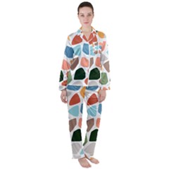 Shapes Seamless Pattern Women s Long Sleeve Satin Pajamas Set	 by Safari