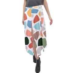 Shapes Seamless Pattern Velour Split Maxi Skirt by Safari