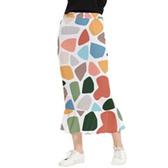 Shapes Seamless Pattern Maxi Fishtail Chiffon Skirt by Safari