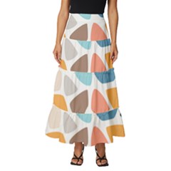 Shapes Seamless Pattern Tiered Ruffle Maxi Skirt by Safari