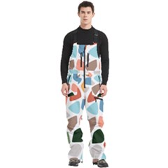 Shapes Seamless Pattern Men s Front Zip Ski And Snowboard Bib Pants