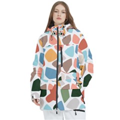 Shapes Seamless Pattern Women s Multi Pockets Zip Ski And Snowboard Waterproof Breathable Jacket