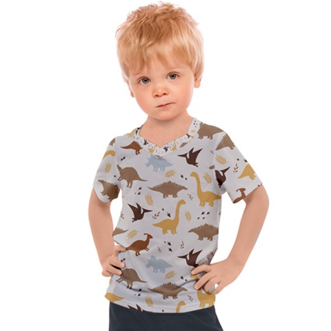 Seamless Dino Pattern Kids  Sports T-shirt by Safari