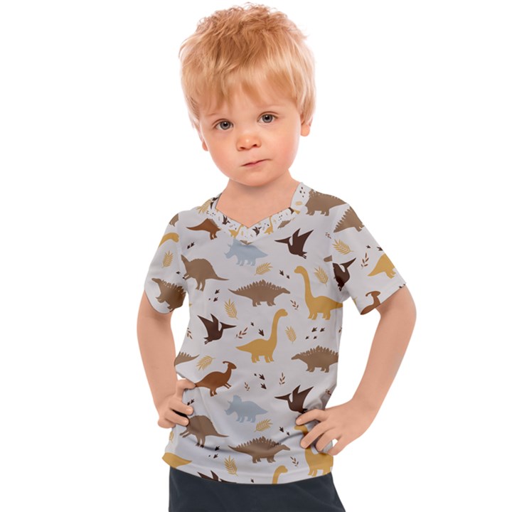 Seamless Dino Pattern Kids  Sports T-Shirt