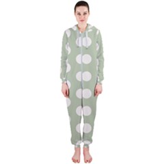 Polk Dots Seamless Pattern Hooded Jumpsuit (ladies)