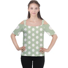 Polk Dots Seamless Pattern Cutout Shoulder T-shirt