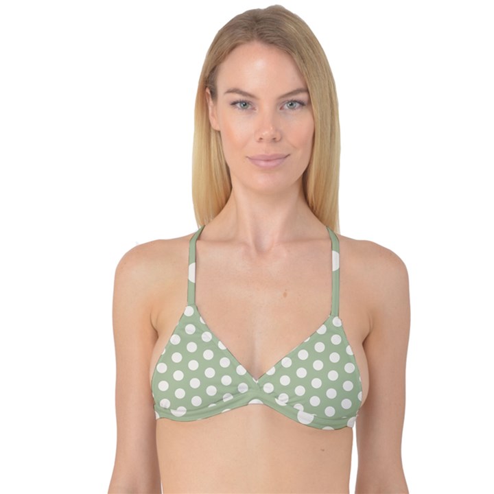 Polk Dots Seamless Pattern Reversible Tri Bikini Top