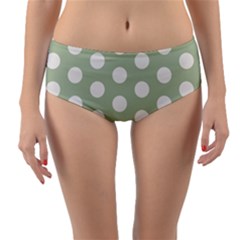 Polk Dots Seamless Pattern Reversible Mid-waist Bikini Bottoms