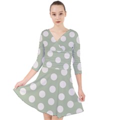 Polk Dots Seamless Pattern Quarter Sleeve Front Wrap Dress by Safari