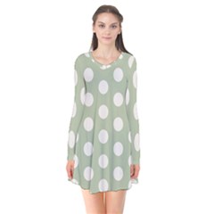 Polk Dots Seamless Pattern Long Sleeve V-neck Flare Dress by Safari