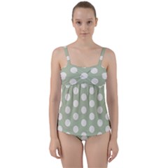 Polk Dots Seamless Pattern Twist Front Tankini Set by Safari