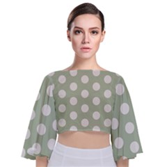 Polk Dots Seamless Pattern Tie Back Butterfly Sleeve Chiffon Top by Safari