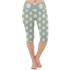 Polk Dots Seamless Pattern Lightweight Velour Cropped Yoga Leggings