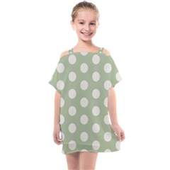 Polk Dots Seamless Pattern Kids  One Piece Chiffon Dress by Safari