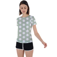 Polk Dots Seamless Pattern Back Circle Cutout Sports T-shirt by Safari