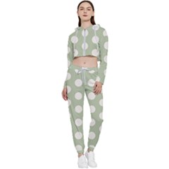 Polk Dots Seamless Pattern Cropped Zip Up Lounge Set by Safari