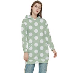 Polk Dots Seamless Pattern Women s Long Oversized Pullover Hoodie