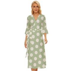 Polk Dots Seamless Pattern Midsummer Wrap Dress by Safari