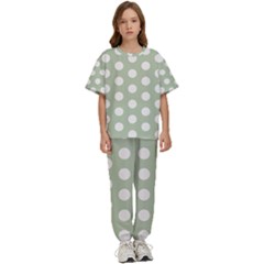 Polk Dots Seamless Pattern Kids  T-shirt And Pants Sports Set by Safari