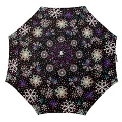 Shiny Winter Snowflake Abstract Christmas Cold Crystal December Straight Umbrellas by Bedest