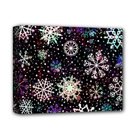 Shiny Winter Snowflake Abstract Christmas Cold Crystal December Deluxe Canvas 14  X 11  (stretched) by Bedest