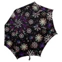 Shiny Winter Snowflake Abstract Christmas Cold Crystal December Hook Handle Umbrellas (Small) View2