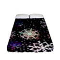 Shiny Winter Snowflake Abstract Christmas Cold Crystal December Fitted Sheet (Full/ Double Size) View1