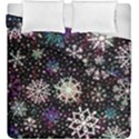 Shiny Winter Snowflake Abstract Christmas Cold Crystal December Duvet Cover Double Side (King Size) View1