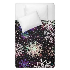 Shiny Winter Snowflake Abstract Christmas Cold Crystal December Duvet Cover Double Side (single Size) by Bedest