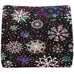 Shiny Winter Snowflake Abstract Christmas Cold Crystal December Seat Cushion by Bedest