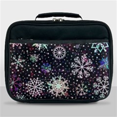 Shiny Winter Snowflake Abstract Christmas Cold Crystal December Lunch Bag by Bedest