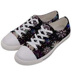 Shiny Winter Snowflake Abstract Christmas Cold Crystal December Men s Low Top Canvas Sneakers by Bedest