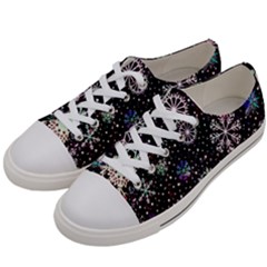 Shiny Winter Snowflake Abstract Christmas Cold Crystal December Women s Low Top Canvas Sneakers by Bedest