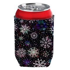 Shiny Winter Snowflake Abstract Christmas Cold Crystal December Can Holder by Bedest