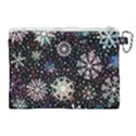 Shiny Winter Snowflake Abstract Christmas Cold Crystal December Canvas Cosmetic Bag (XL) View2