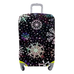 Shiny Winter Snowflake Abstract Christmas Cold Crystal December Luggage Cover (small) by Bedest