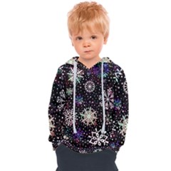 Shiny Winter Snowflake Abstract Christmas Cold Crystal December Kids  Overhead Hoodie