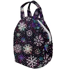 Shiny Winter Snowflake Abstract Christmas Cold Crystal December Travel Backpack by Bedest