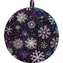 Shiny Winter Snowflake Abstract Christmas Cold Crystal December Round Trivet View1