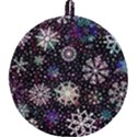 Shiny Winter Snowflake Abstract Christmas Cold Crystal December Round Trivet View2