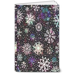 Shiny Winter Snowflake Abstract Christmas Cold Crystal December 8  X 10  Softcover Notebook by Bedest