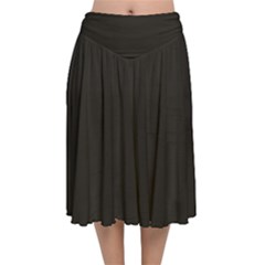 Elegnat Bw Print Velvet Flared Midi Skirt by dflcprintsclothing