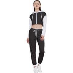 Elegnat Bw Print Cropped Zip Up Lounge Set by dflcprintsclothing