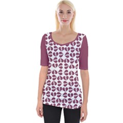 Bk Love In Pieces Print Pattern Design Wide Neckline T-Shirt