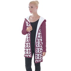 Bk Love In Pieces Print Pattern Design Longline Hooded Cardigan