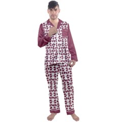 Bk Love In Pieces Print Pattern Design Men s Long Sleeve Satin Pajamas Set