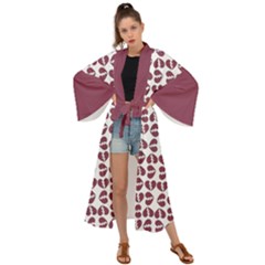 Bk Love In Pieces Print Pattern Design Maxi Kimono by dflcprintsclothing