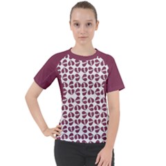 Bk Love In Pieces Print Pattern Design Women s Sport Raglan T-Shirt