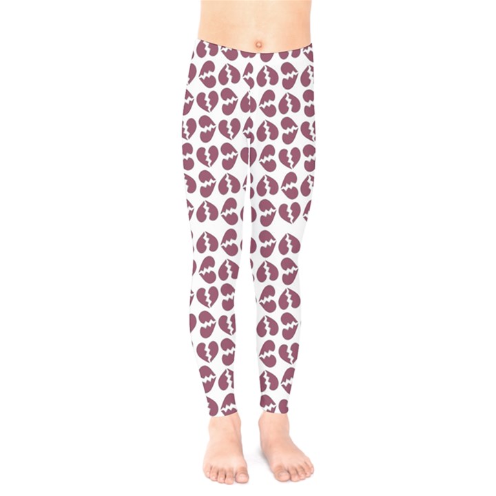 Love In Pieces Print Pattern Design Kids  Leggings