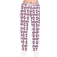 Love In Pieces Print Pattern Design Women Velvet Drawstring Pants